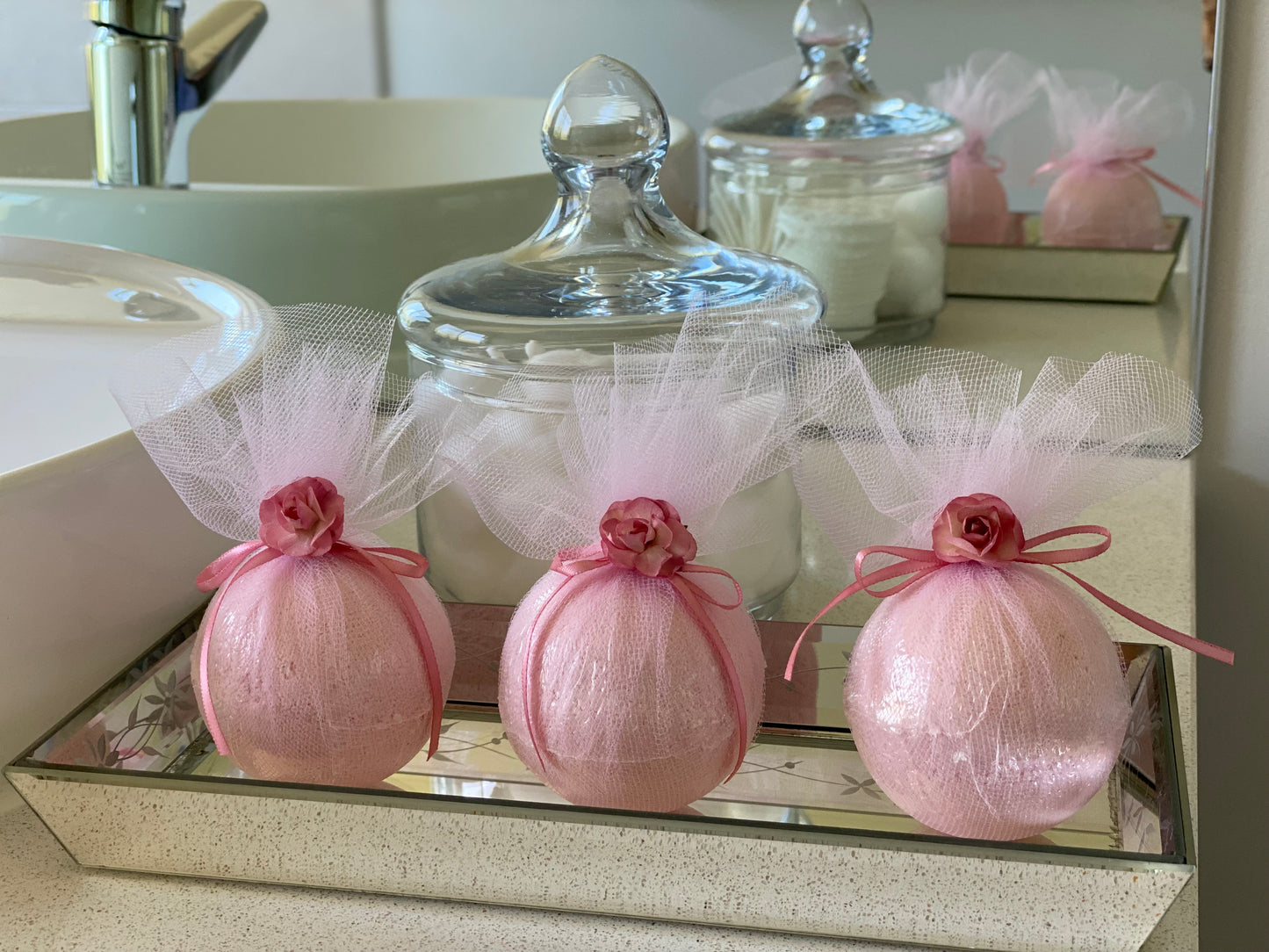 Champaign and Strawberry Bath bombs by Linger Lane